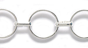 99CX812: Chain LNKed 9mm Rounds Silver 1FT