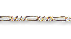 14CX854: Chain Figaro Gold 3 To One 4 & 2mm LNK 1FT