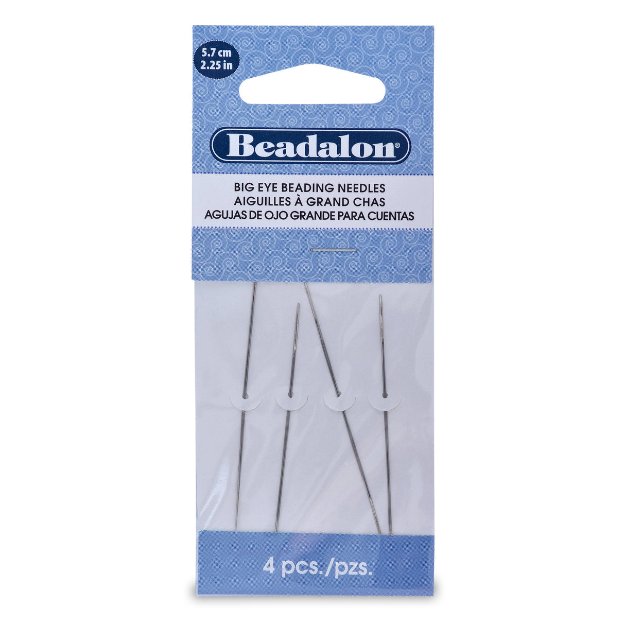 JNEED2.25/4: Was FI283-4S Beadalon Needle Big Eye 2.25 Inch 4 Piece Package