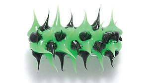 64MS184-09: Rubber Tube Green w/Black 15mm - 5PPK