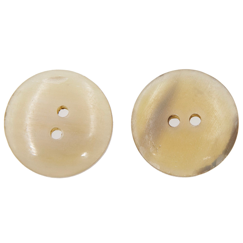 20HR250-BU: Horn Button Natural Cream 20mm 2 Hole - 8 Pieces