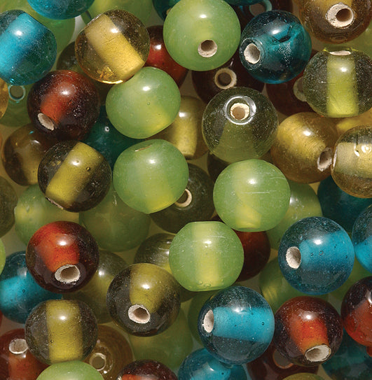 9VE525-RD4: Bead Mix Round Autumn Bead Mix 8-9mm-100GM