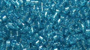 14SD7763: DB2382 Delica Fancy Lined Aqua 11/0 - 50GM