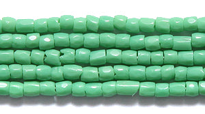 9SC182: CZ Seed Bead 3-cut Opaque LT Green 9/0 5HK