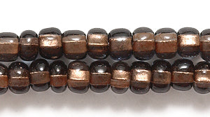 6SB7205R: CZ Seed Bead Copper Lined Grey 6/0-6STR