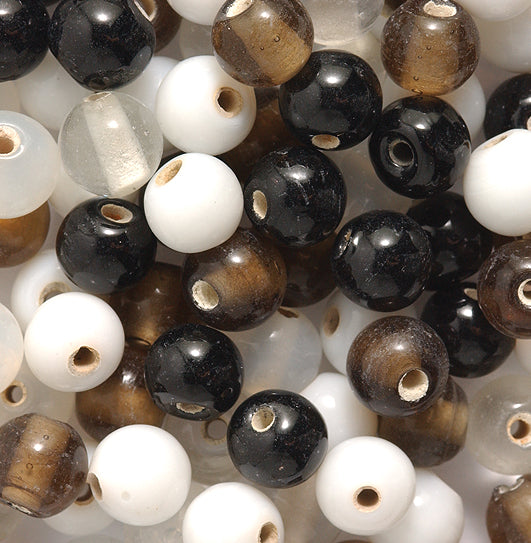 9VE525-RD1: Bead Mix Round Snow Bead Mix 8-9mm - 100GM