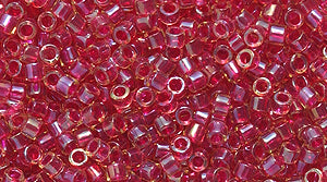 14SD748: DB282 Delica Amber Lined Vermilion 11/0 - 100GM