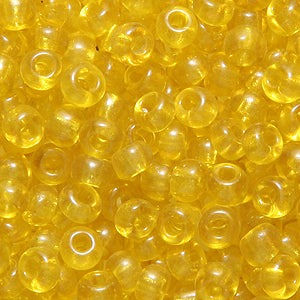 7EP222-2: Vintage French Seed Bead Transparent Yellow#2 7/0 - 250 Grams