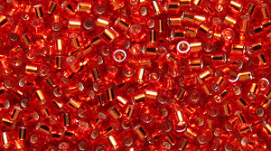 15SD443: DBS0043 Delica Silver Lined Orange Red 15/0 - 50GM