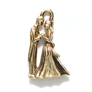 PW6455-AG: Charm Bride And Groom 12x20mm Ant Gold-1PC