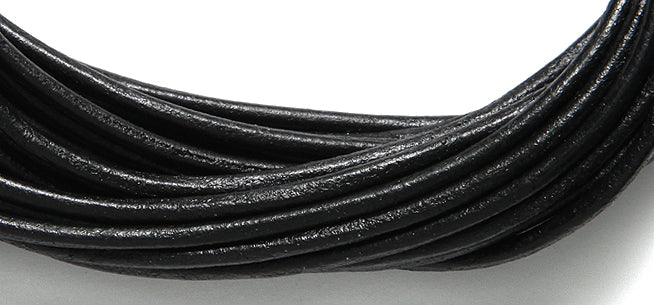 20LC109-5: Leather Cord Black 2mm 5MTR