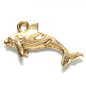 PW6421-AG: Charm Orca/ Killer Whale 12x25mm Ant Gold-1PC