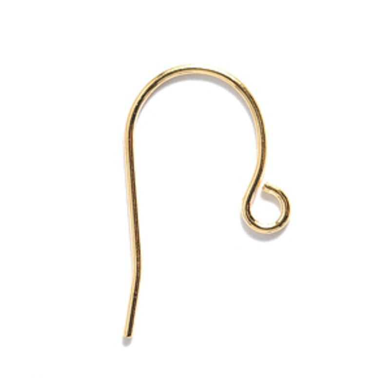FI44-G: Ear Wire Shepherds Hook Gold 21GA - 6PR