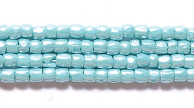 9SC385: CZ Seed Bead 3-cut Luster Turquoise Green 9/0 5HK