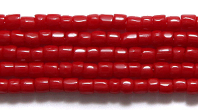 9SC144: CZ Seed Bead 3-cut Opaque MED Red 9/0 5HK