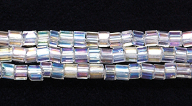 9SC512-T: CZ Seed Bead 3-cut Crystal Iris AB 9/0 5HK