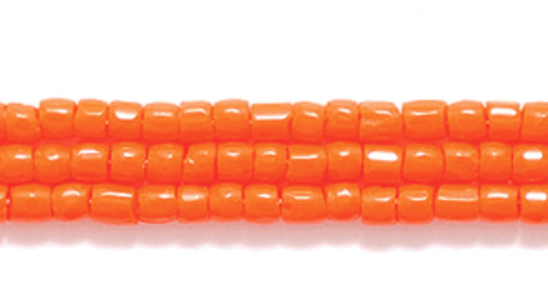 9SC134: CZ Seed Bead 3-cut Opaque DK Orange 9/0 5HK