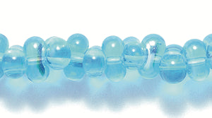 91SB562: CZ Seed Bead Farfalle TR LT Aqua AB 3x7mm 26STR