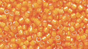 14SD734-AB: DB1777 Delica White Lined Orange AB 11/0 - 100GM