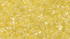 14SD722-AB: DB053 Delica Light Yellow Lined Crystal AB 11/0 - 100GM