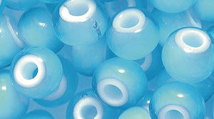 1SB262-WHL: CZ Seed Bead White Heart Aqua 1/0 50GM