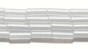 3BB612: CZ Bugle Bead Pearl White #3 5HK