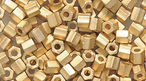 8SD854-MHC: Miyuki Hex 24KT Gold PLT Matte 8/0 8c-191f 50GM