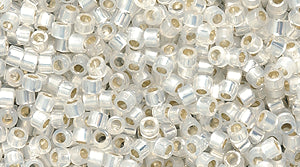 14SD410R: DB221 Delica Gilt Lined White Opal 11/0 - 9GM