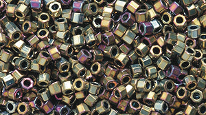 14SD557-CR: DBC0029 Delica Hex Purple Gold Iris 11/0 - 9GM