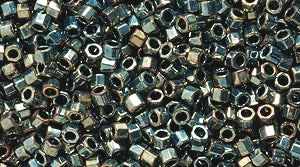 14SD587-CR: DBC0024 Delica Hex Metallic Green AB 11/0 - 9GM