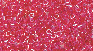 14SD793-ABR: DB1743 Delica Hot Pink Lined Crystal AB 11/0 - 9GM