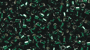 14SD487R: DB148 Delica Silverline Emerald Green 11/0 - 9GM