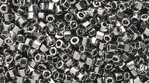 14SD815-CR: DBC0021 Delica Hex Metallic Steel 11/0 - 9GM