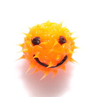 93RB132-S: Rubber Bead Neon Orange W/Smiley 12mm - 3PPK