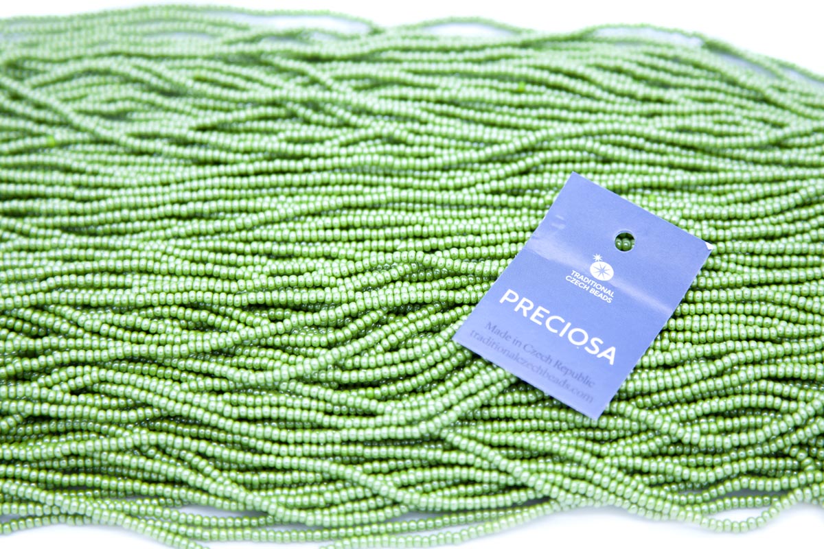 10SB383-OV: CZ Seed Bead Opaque Sfinx Olive Green 10/0 5HK