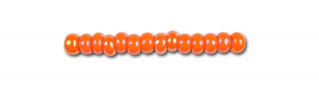 8SB534: CZ Seed Bead Opaque MED Orange AB 8/0 6HK