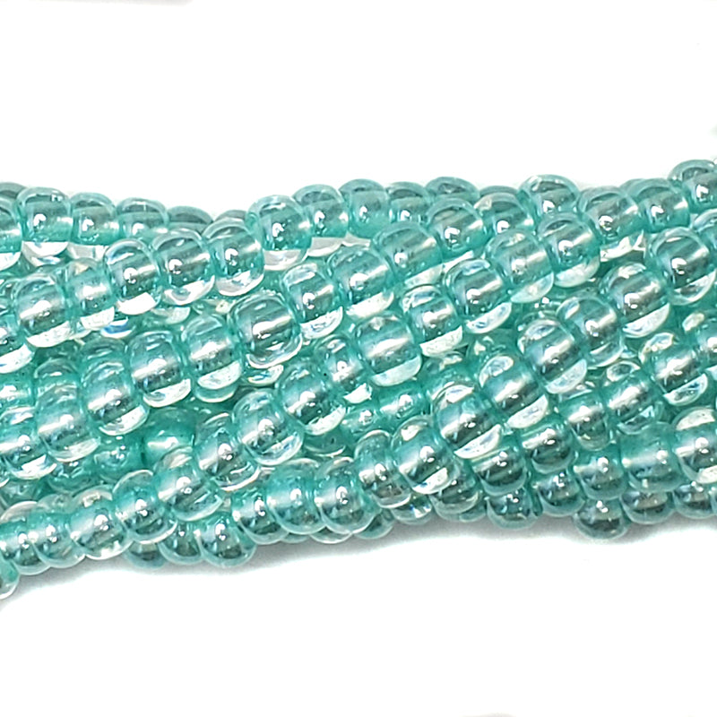 6SB662-LP: CZ Seed Bead Pastel Pearl Lined Aqua 6/0 36STR