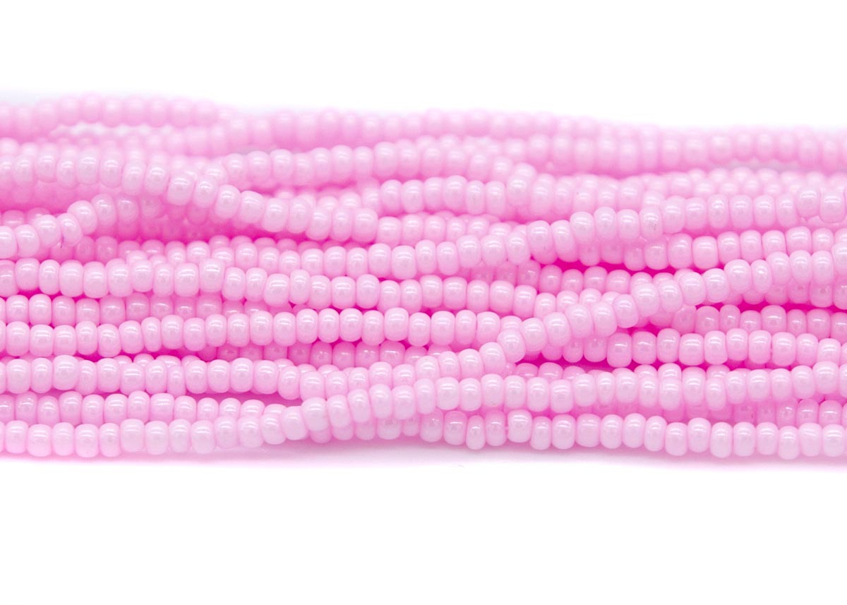 10SB191-DYR: CZ Seed Bead Coated LT Pink on White 10/0-1HK