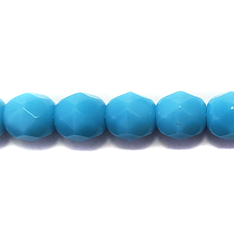 6FC164: CZ FC Round Opaque Turquoise Blue 6mm 300PC