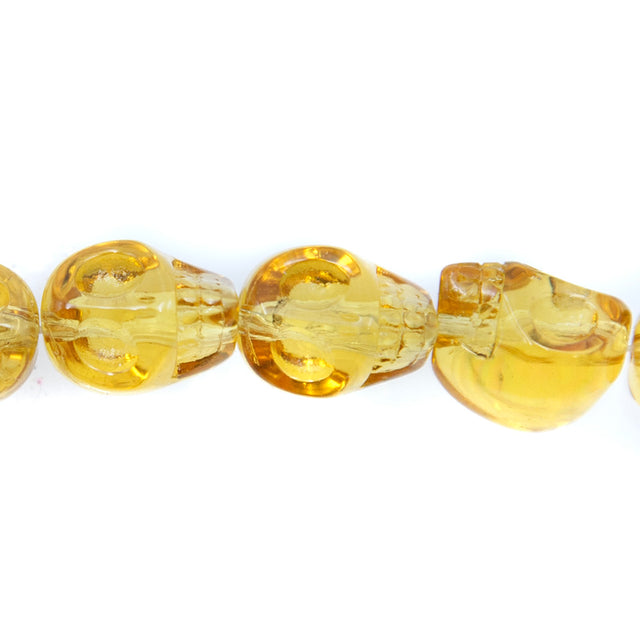 2CG254: 12mm Topaz Skull Beads 15.5"