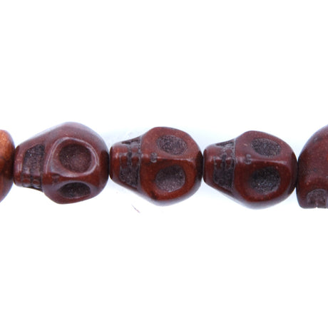 2ST50-CO: 10x8mm Coffee Magnesite Skull Beads 15.5"