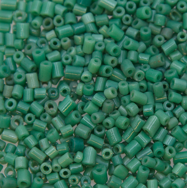 2SV100-29: Vintage Venetian Bugle Op Luster Med Green #2