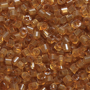 2SV6254-1R: Vintage Venetian Bugle Transparent Raw Sienna #1 Square Hole 2mm 50 Gram Bag