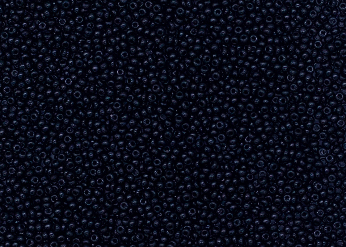 11SB109-L50: CZ Seed Bead Op Black 11/0 50GM