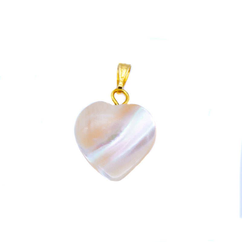 Mother of Pearl Elongated Heart Charm