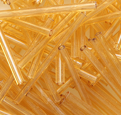 30SV6253-5: Vintage Venetian BUGLE Transparent Gold #5 30mm 250 Grams