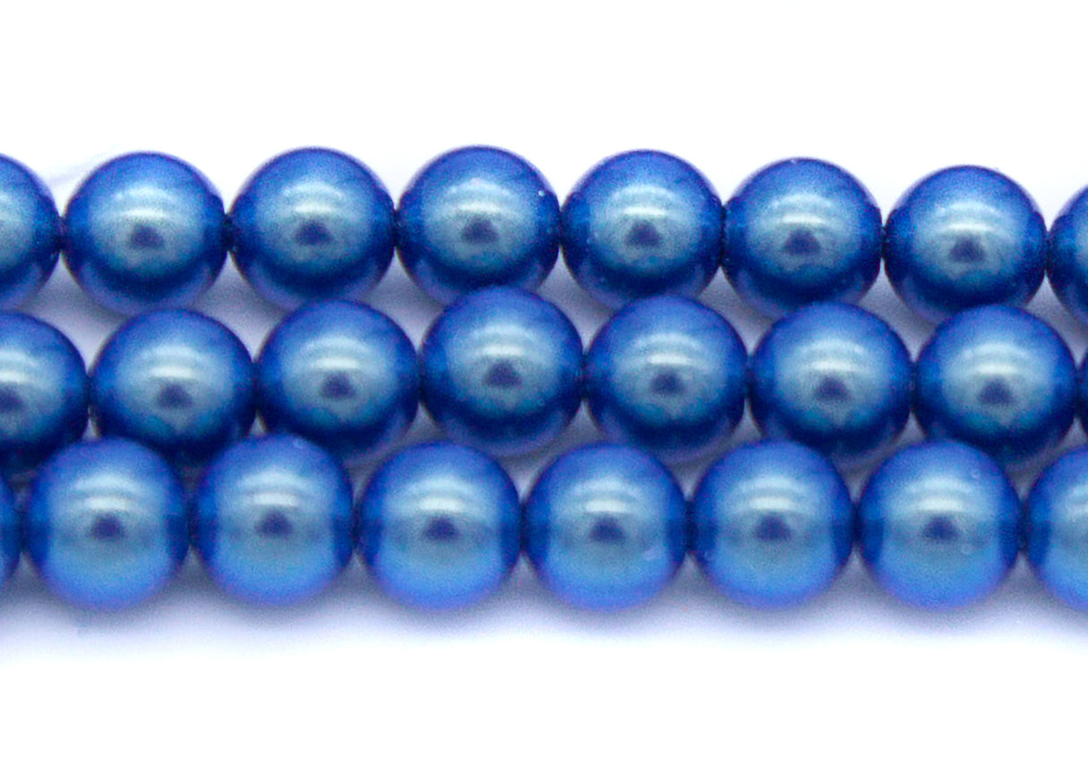 8GP678-I: CZ Glass Pearl Iridescent Tahitian Blue 8mm 150PC