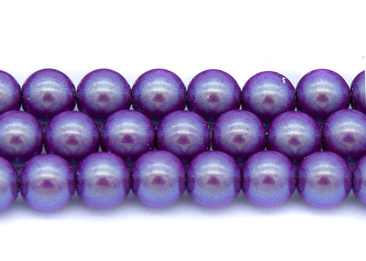 6GP698-IR: CZ Glass Pearl Iridescent Plum 6mm - 50PC