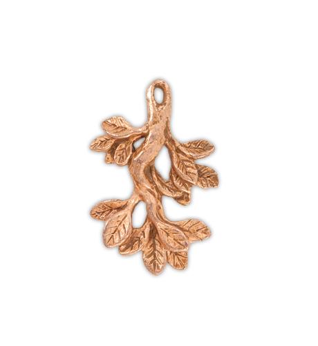 GG050-RGA: Green Girl Leaf Branch 23x35mm Rose GLD Ant