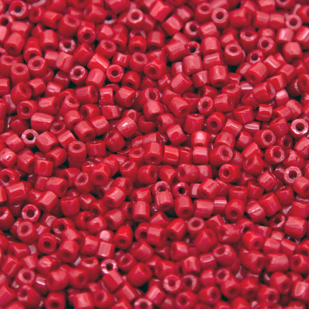 9SC144-L: CZ Seed Bead 3-cut Red 9/0 Loose-50GM